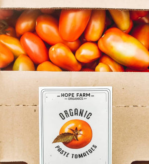 End of Season Flash sale on  our Organic San Marzano  Tomato | 25lb Bulk Case